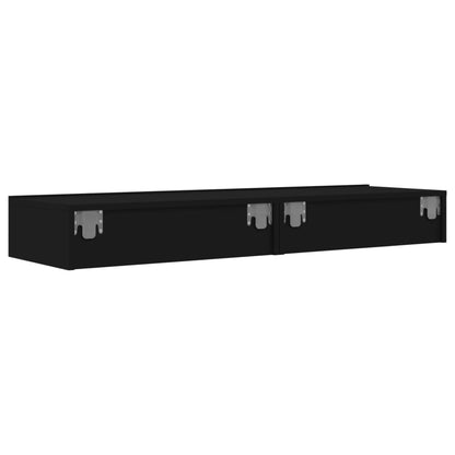 Tv-meubelen 2 st met LED-verlichting 60x35x15,5 cm zwart 2 60 x 35 x 15.5 cm Zwart