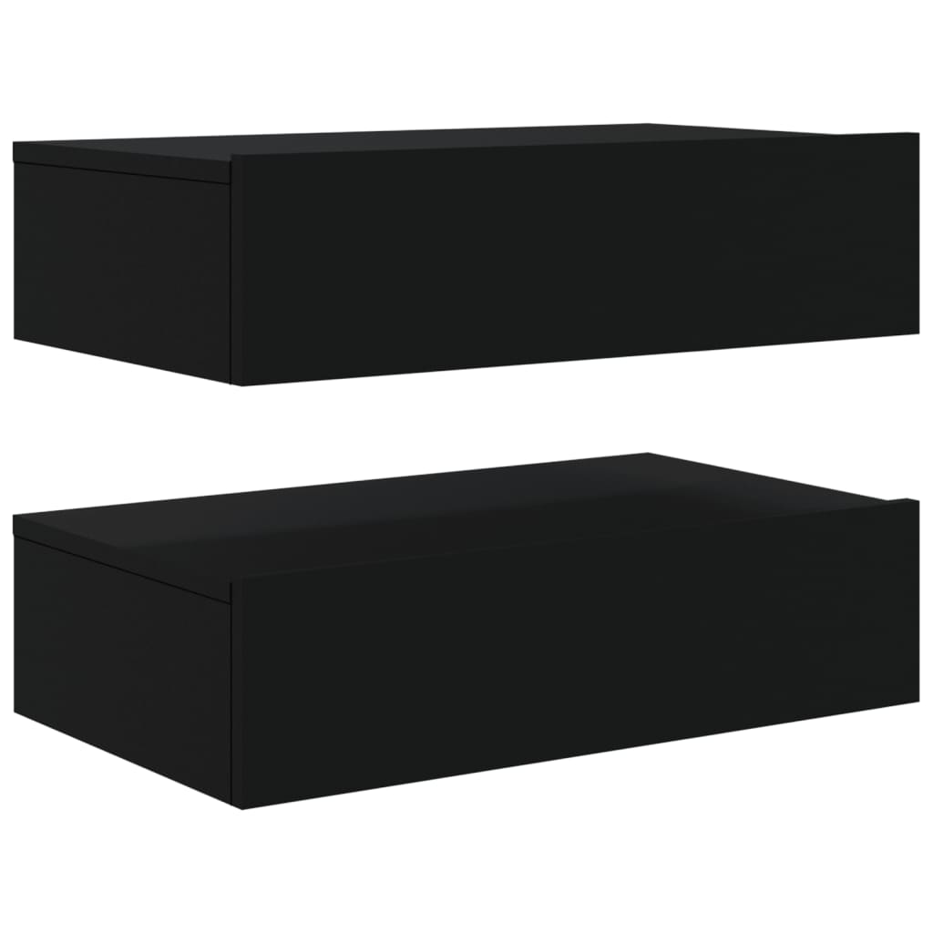 Tv-meubelen 2 st met LED-verlichting 60x35x15,5 cm zwart 2 60 x 35 x 15.5 cm Zwart