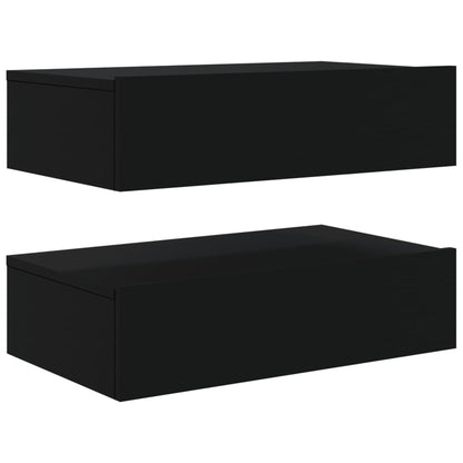 Tv-meubelen 2 st met LED-verlichting 60x35x15,5 cm zwart 2 60 x 35 x 15.5 cm Zwart