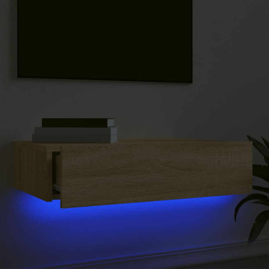 Tv-meubel met LED-verlichting 60x35x15,5 cm sonoma eikenkleurig 60 x 35 x 15.5 cm Sonoma eiken