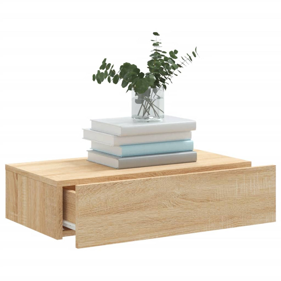 Tv-meubel met LED-verlichting 60x35x15,5 cm sonoma eikenkleurig 60 x 35 x 15.5 cm Sonoma eiken