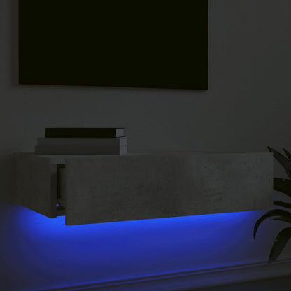 Tv-meubel met LED-verlichting 60x35x15,5 cm betongrijs 60 x 35 x 15.5 cm Betongrijs