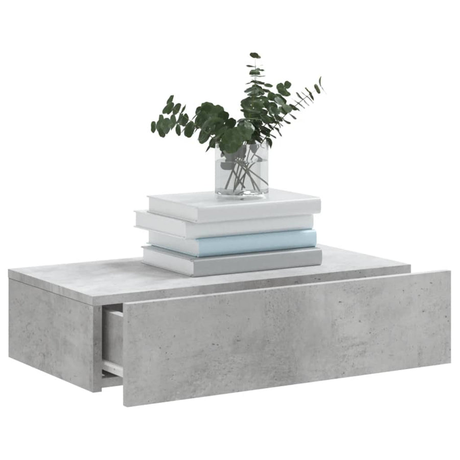 Tv-meubel met LED-verlichting 60x35x15,5 cm betongrijs 60 x 35 x 15.5 cm Betongrijs