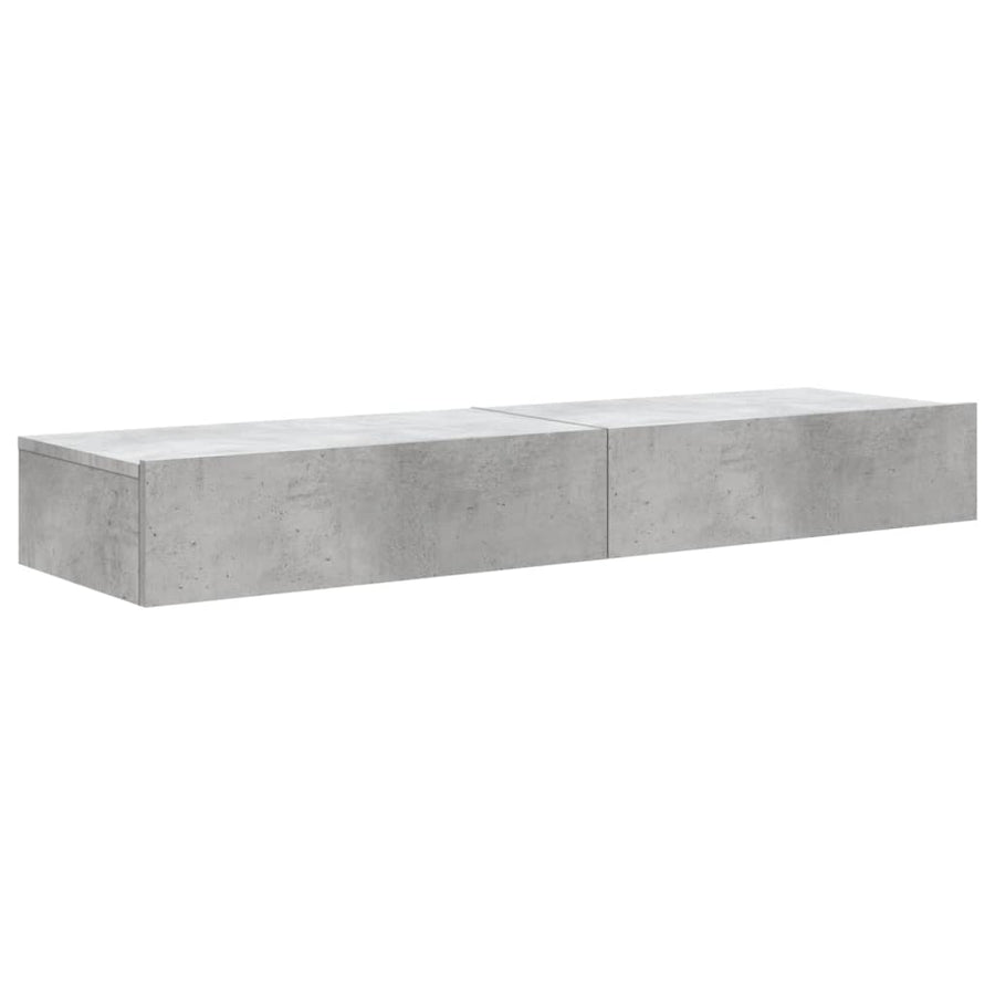 Tv-meubels met LED-verlichting 2 st 60x35x15,5 cm betongrijs 2 60 x 35 x 15.5 cm Betongrijs