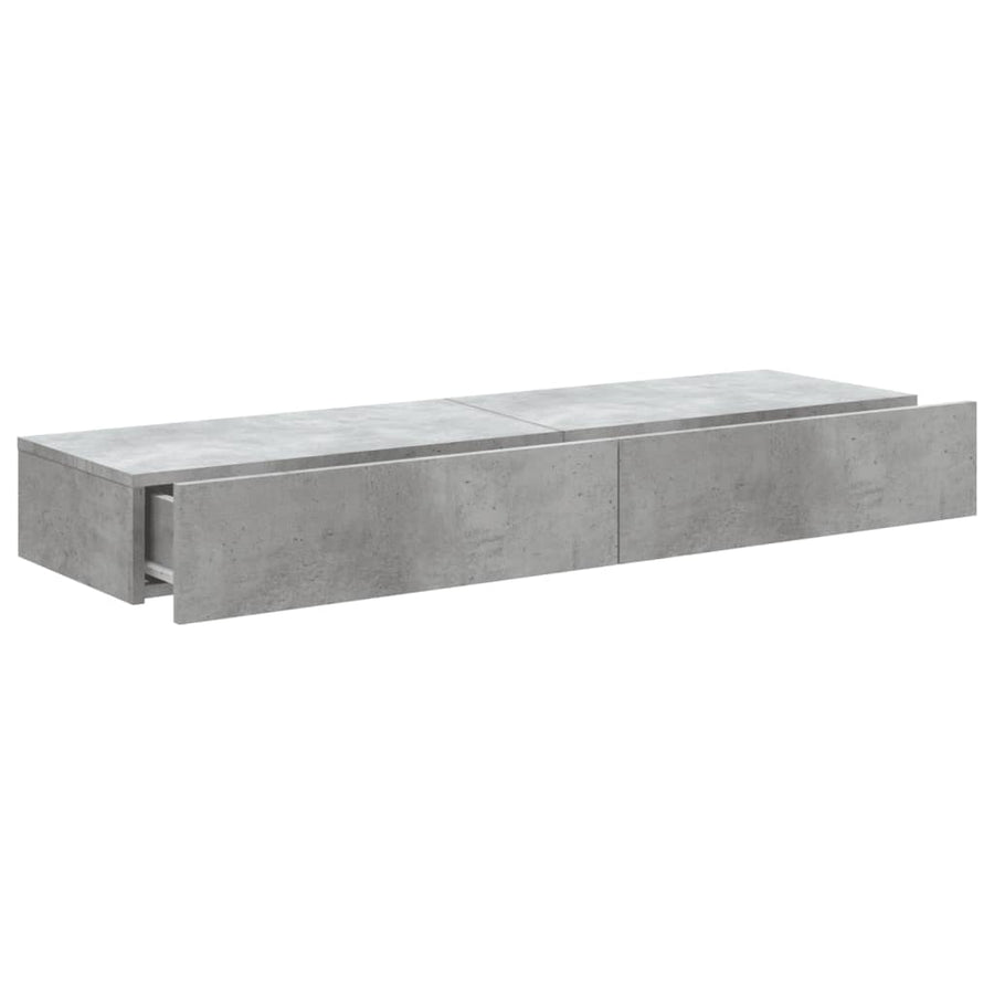 Tv-meubels met LED-verlichting 2 st 60x35x15,5 cm betongrijs 2 60 x 35 x 15.5 cm Betongrijs