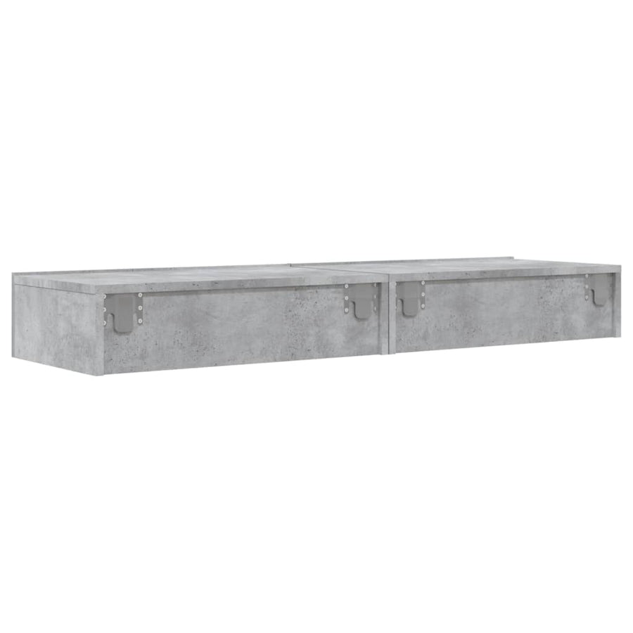Tv-meubels met LED-verlichting 2 st 60x35x15,5 cm betongrijs 2 60 x 35 x 15.5 cm Betongrijs
