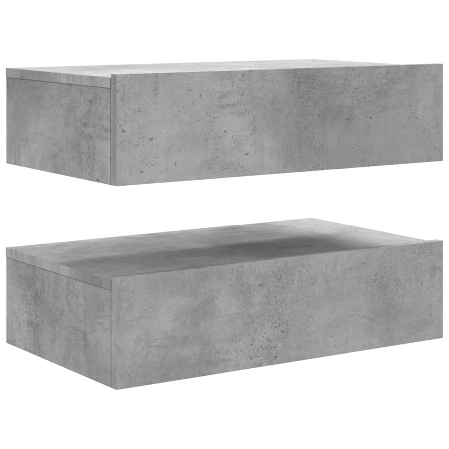 Tv-meubels met LED-verlichting 2 st 60x35x15,5 cm betongrijs 2 60 x 35 x 15.5 cm Betongrijs