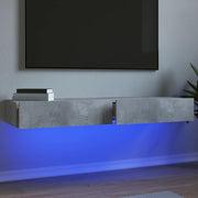 Tv-meubels 2 st 60x35x15,5 cm betongrijs