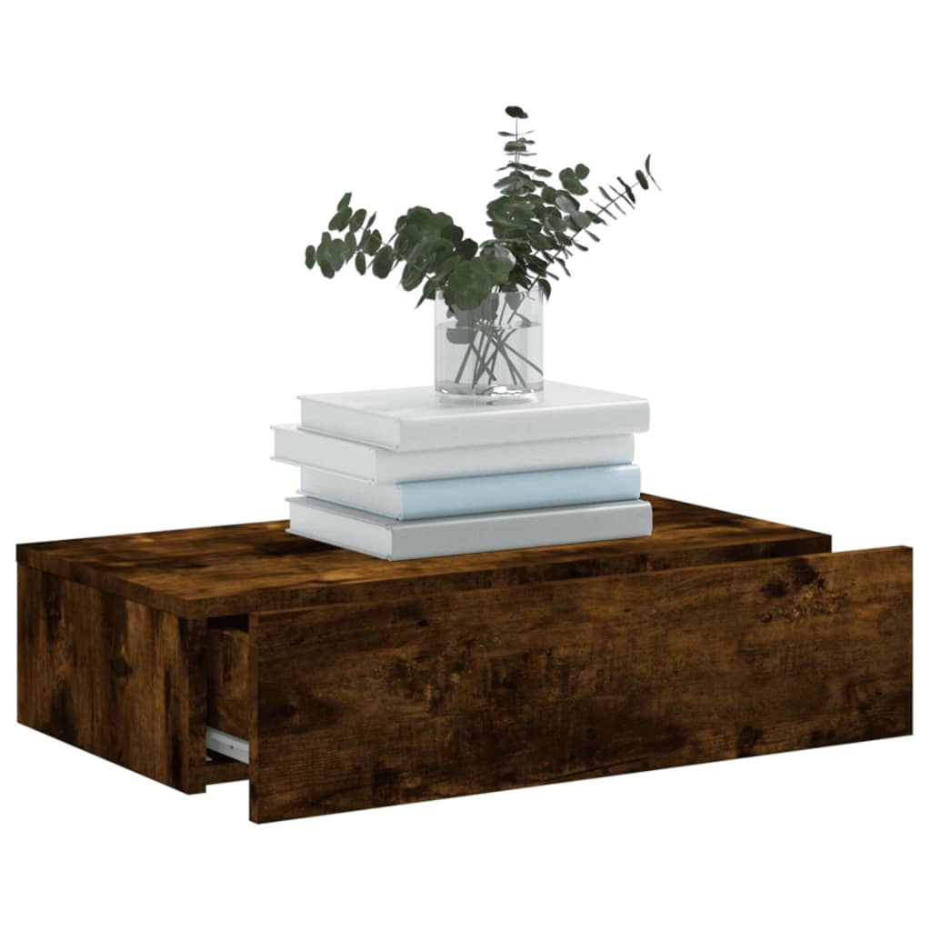 Tv-meubel met LED-verlichting 60x35x15,5 cm gerookt eikenkleur 1 60 x 35 x 15.5 cm Gerookt eiken