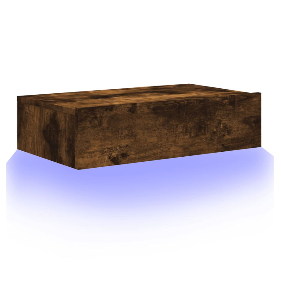 Tv-meubel met LED-verlichting 60x35x15,5 cm gerookt eikenkleur 1 60 x 35 x 15.5 cm Gerookt eiken