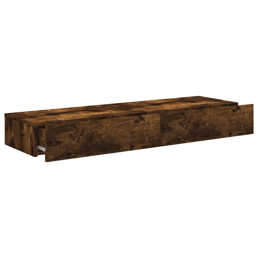 Tv-meubels 2 st met LED 60x35x15,5 cm gerookt eikenkleur 2 60 x 35 x 15.5 cm Gerookt eiken