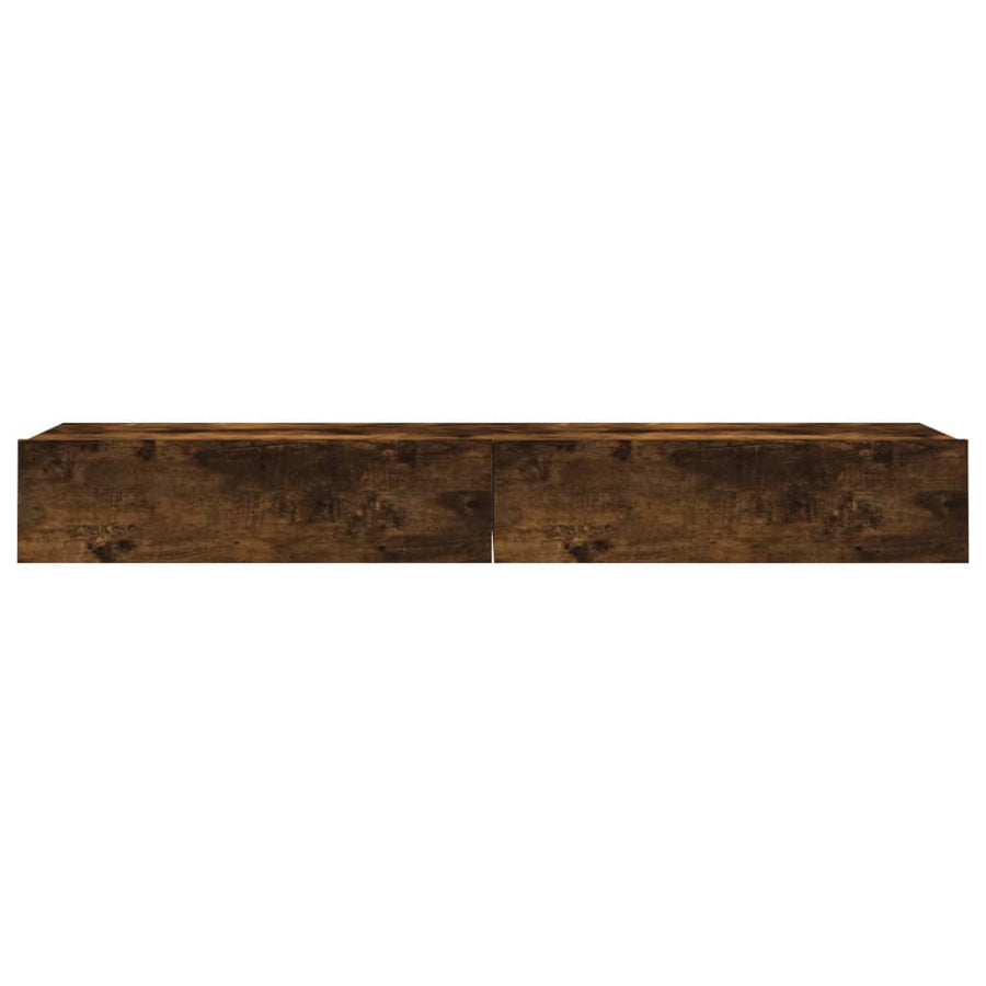 Tv-meubels 2 st met LED 60x35x15,5 cm gerookt eikenkleur 2 60 x 35 x 15.5 cm Gerookt eiken