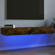 Tv-meubels 2 st LED 60x35x15,5 cm gerookt eiken