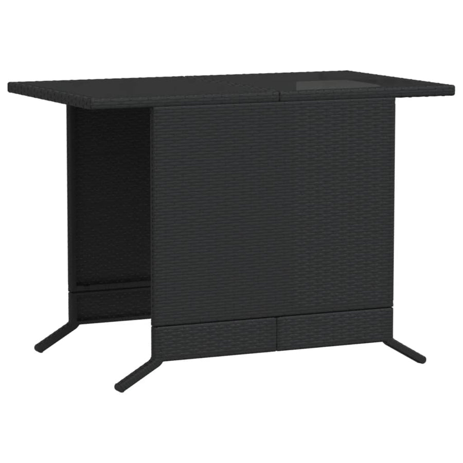 3-Delige Bistroset Met Kussens Poly Rattan Zwart