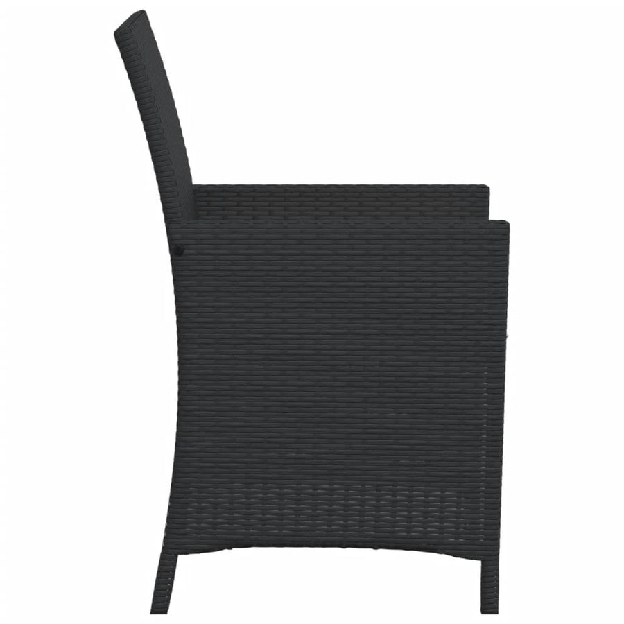 3-Delige Bistroset Met Kussens Poly Rattan Zwart