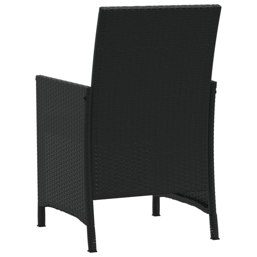 3-Delige Bistroset Met Kussens Poly Rattan Zwart