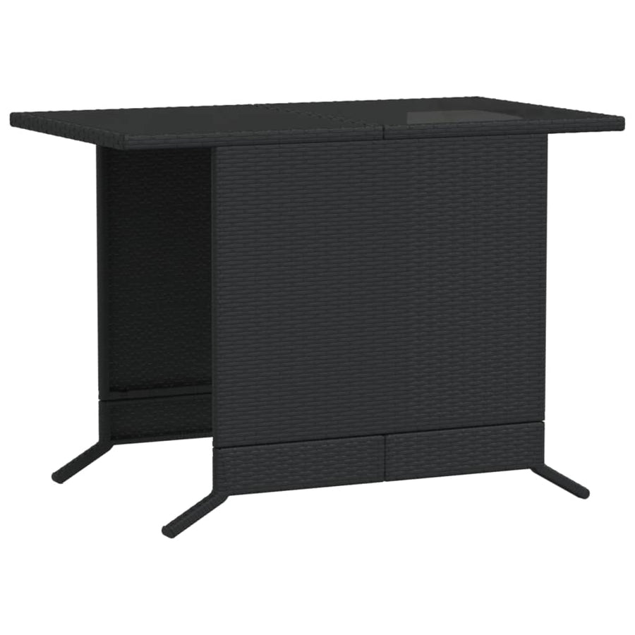 3-Delige Bistroset Met Kussens Poly Rattan Zwart