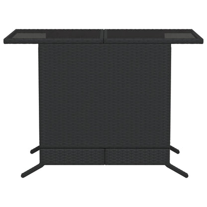 3-Delige Bistroset Met Kussens Poly Rattan Zwart