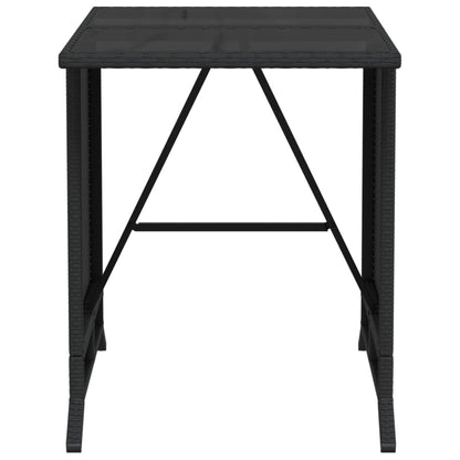 3-Delige Bistroset Met Kussens Poly Rattan Zwart