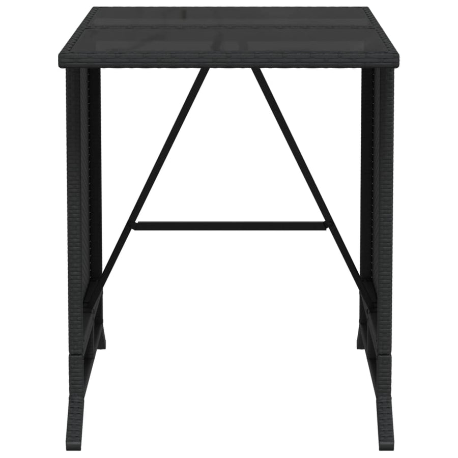 3-Delige Bistroset Met Kussens Poly Rattan Zwart