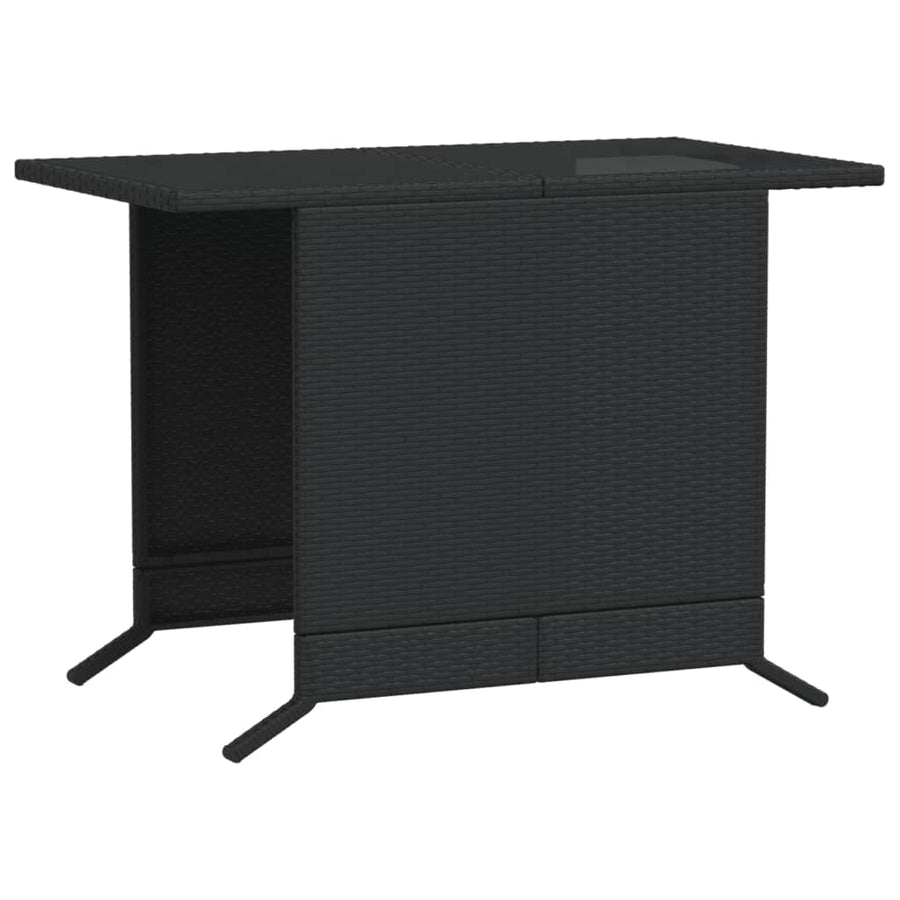 3-Delige Bistroset Met Kussens Poly Rattan Zwart