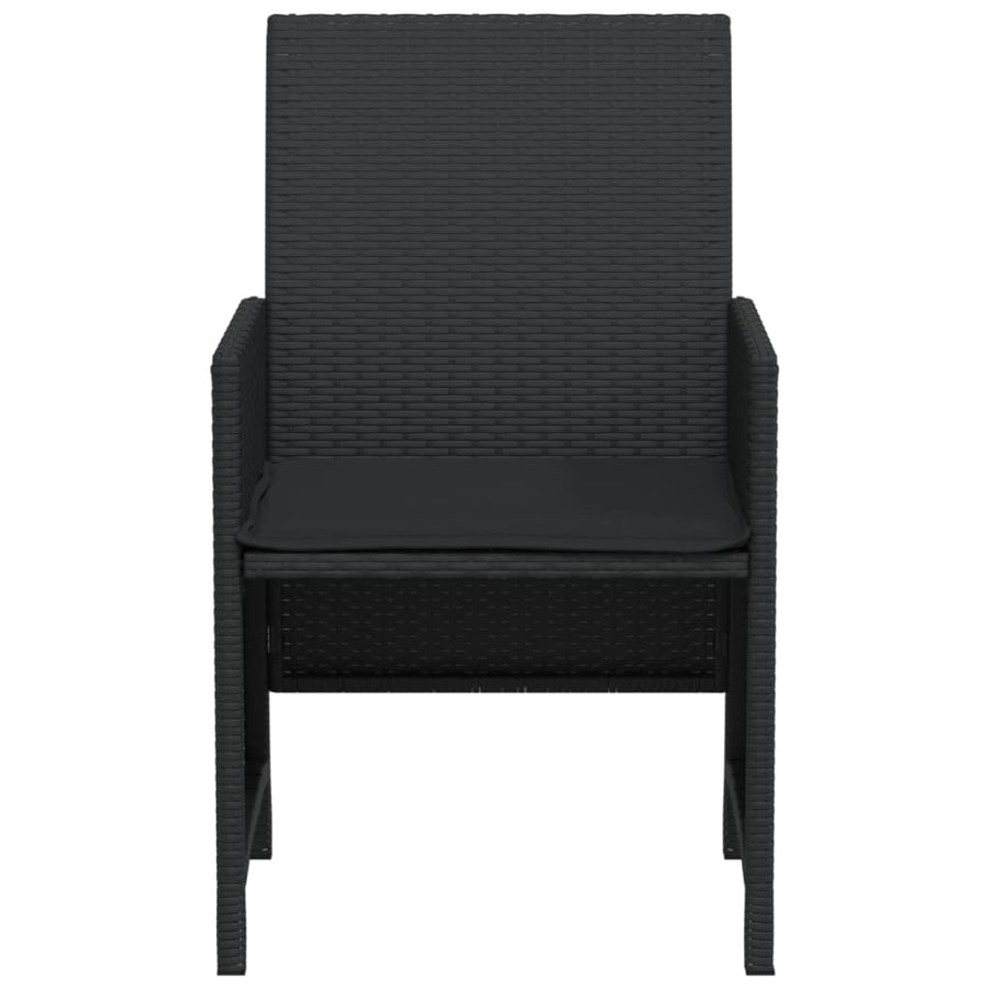 3-Delige Bistroset Met Kussens Poly Rattan Zwart