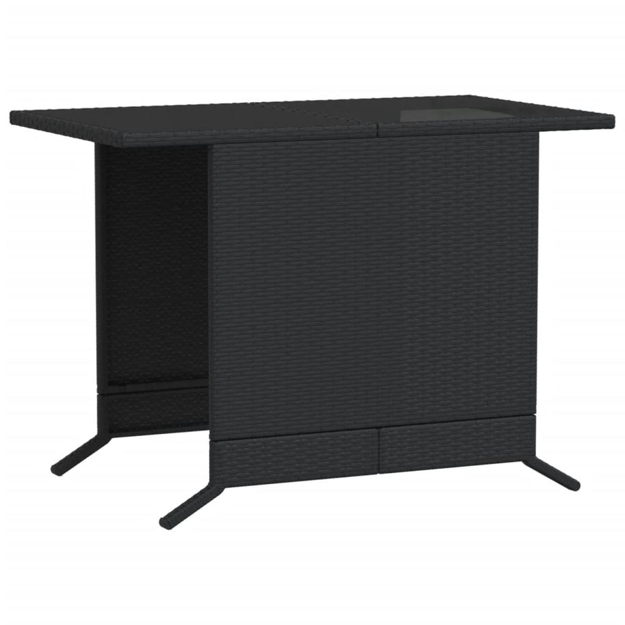 3-Delige Bistroset Met Kussens Poly Rattan Zwart