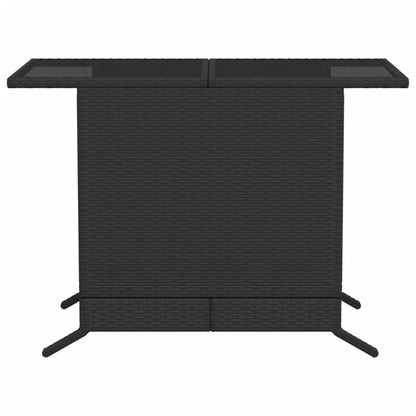 3-Delige Bistroset Met Kussens Poly Rattan Zwart