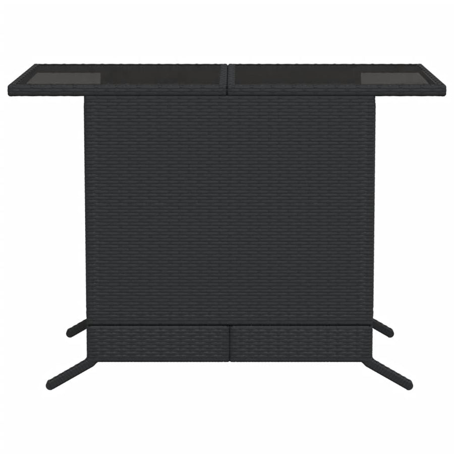 3-Delige Bistroset Met Kussens Poly Rattan Zwart