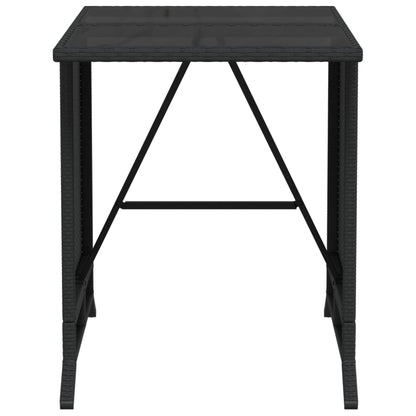 3-Delige Bistroset Met Kussens Poly Rattan Zwart