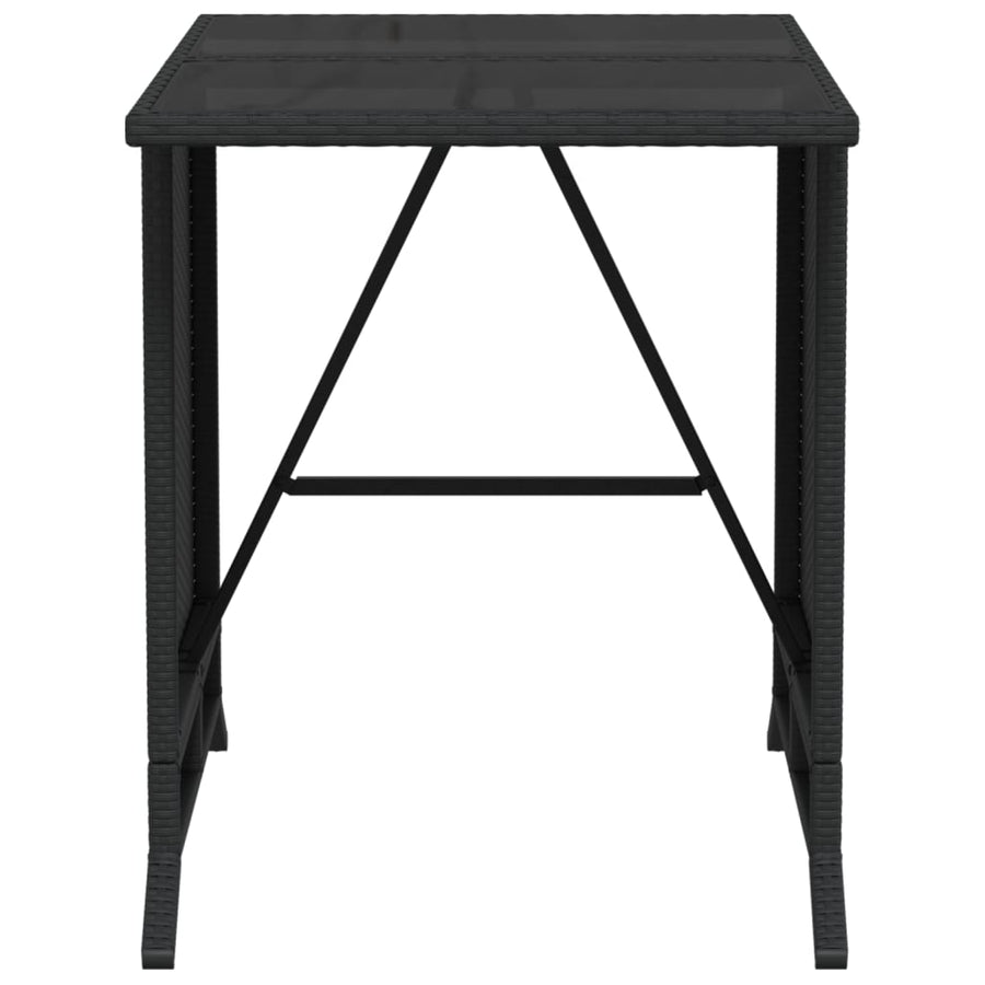 3-Delige Bistroset Met Kussens Poly Rattan Zwart