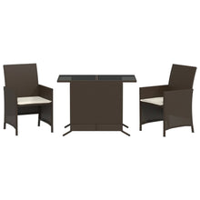 3-Delige Bistroset Met Kussens Poly Rattan Bruin