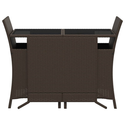3-Delige Bistroset Met Kussens Poly Rattan Bruin