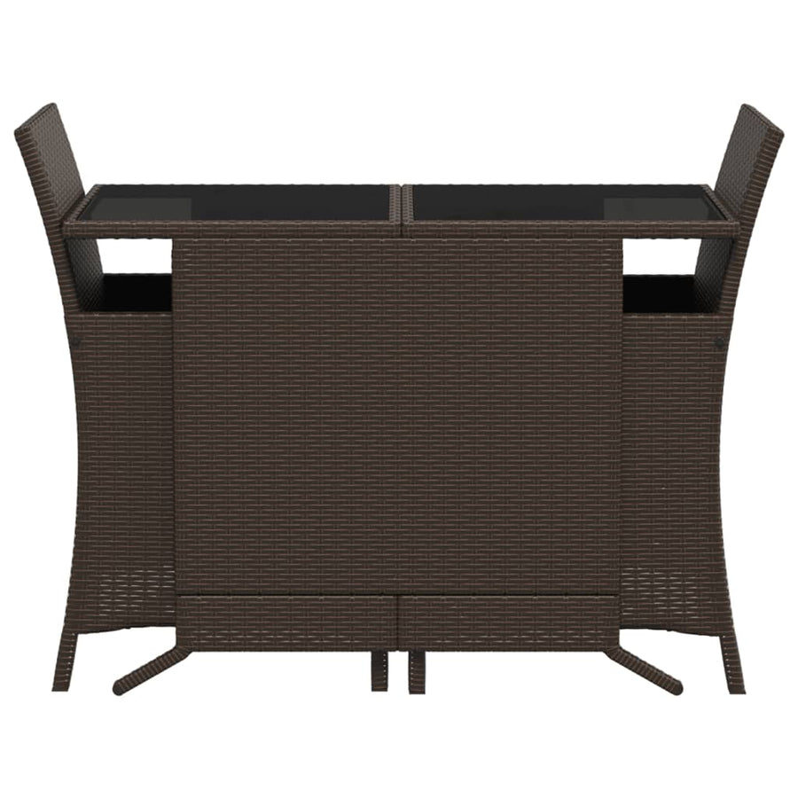 3-Delige Bistroset Met Kussens Poly Rattan Bruin