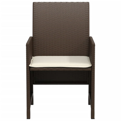 3-Delige Bistroset Met Kussens Poly Rattan Bruin