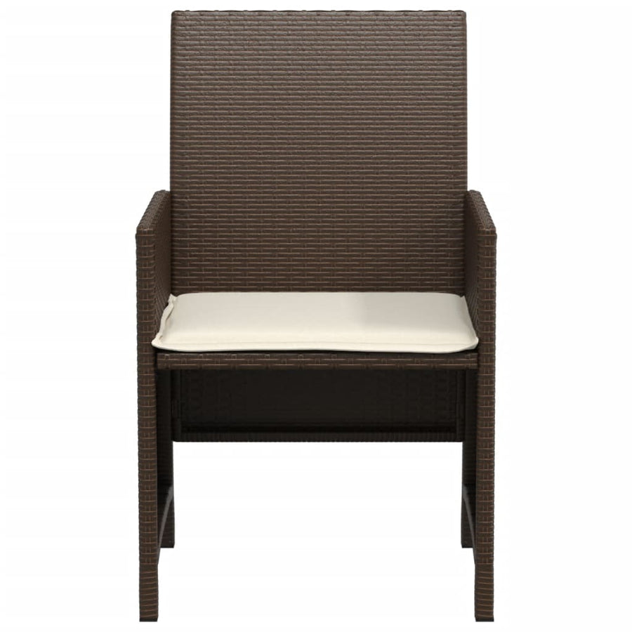 3-Delige Bistroset Met Kussens Poly Rattan Bruin