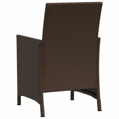 3-Delige Bistroset Met Kussens Poly Rattan Bruin