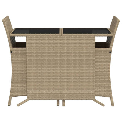 3-Delige Bistroset Met Kussens Poly Rattan Beige
