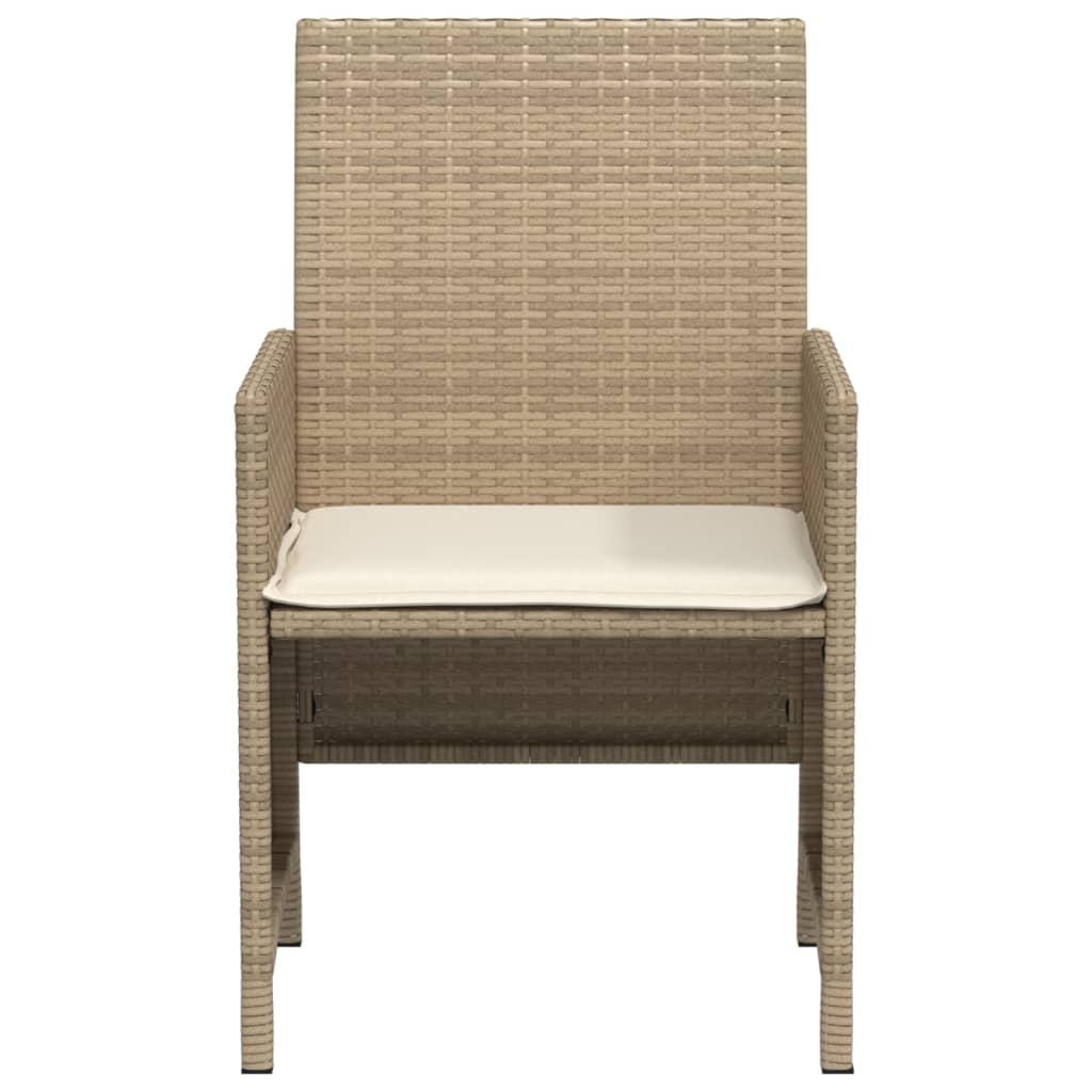 3-Delige Bistroset Met Kussens Poly Rattan Beige