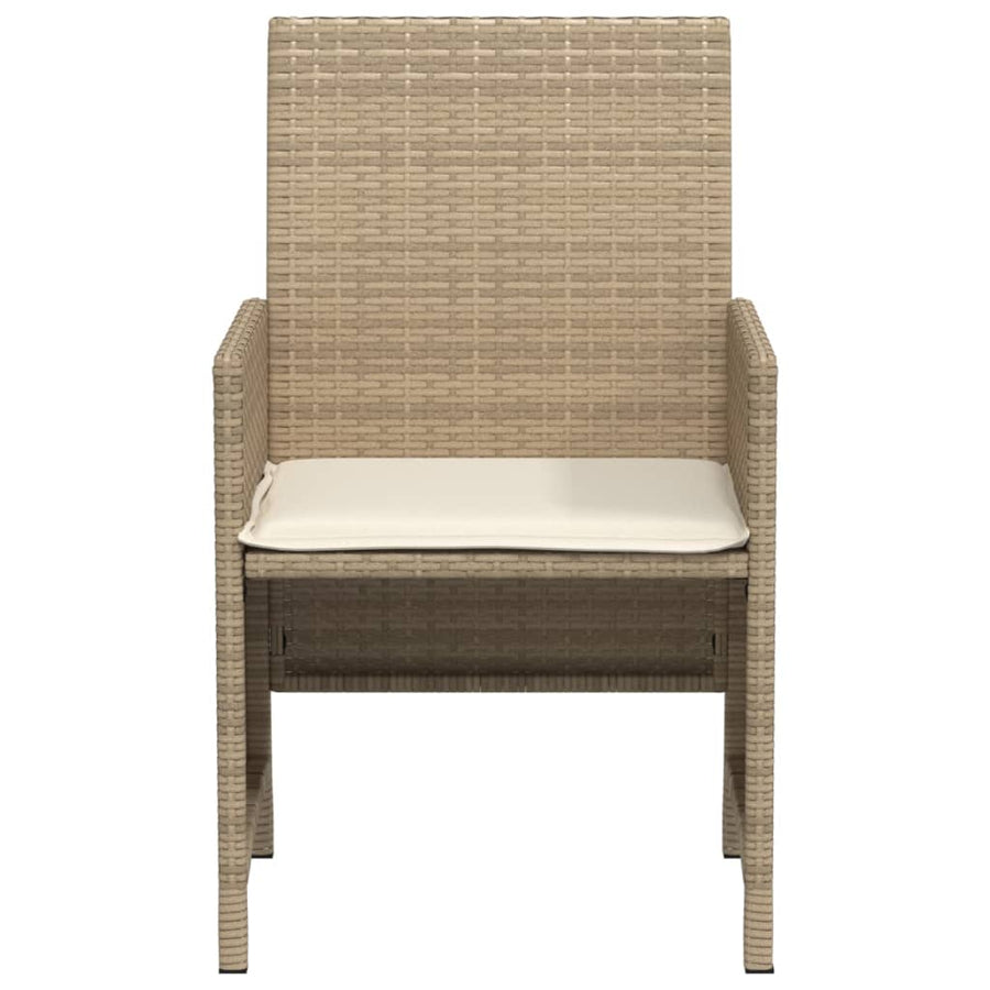 3-Delige Bistroset Met Kussens Poly Rattan Beige