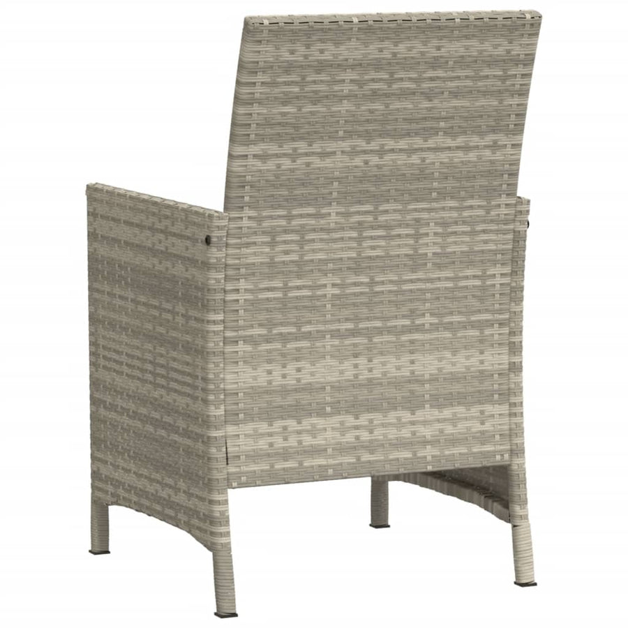 3-Delige Bistroset Met Kussens Poly Rattan Lichtgrijs