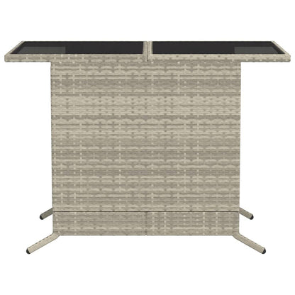 3-Delige Bistroset Met Kussens Poly Rattan Lichtgrijs