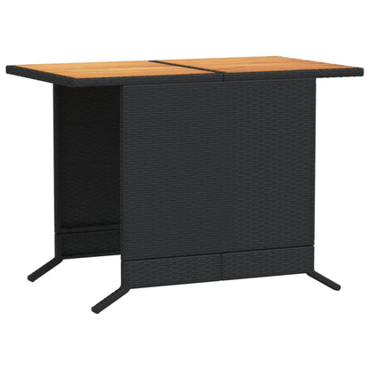 3-Delige Bistroset Met Kussens Poly Rattan Zwart