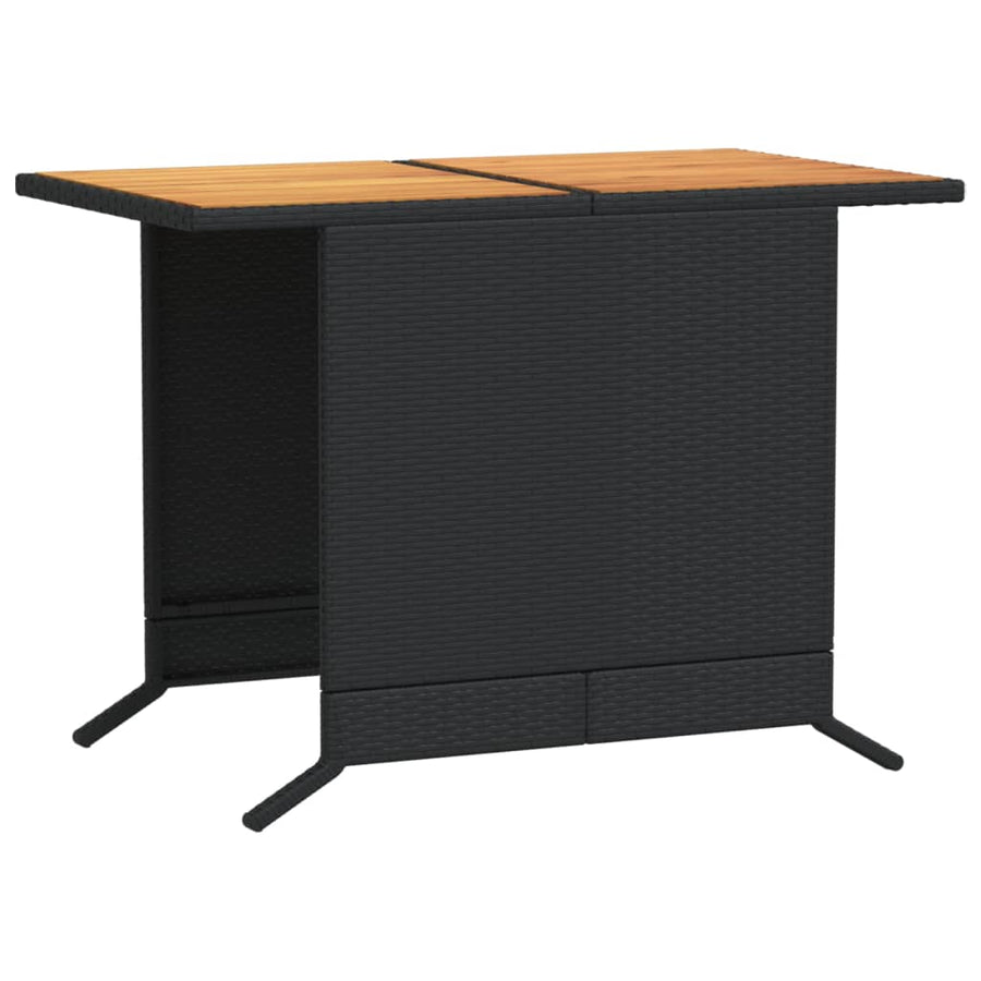 3-Delige Bistroset Met Kussens Poly Rattan Zwart