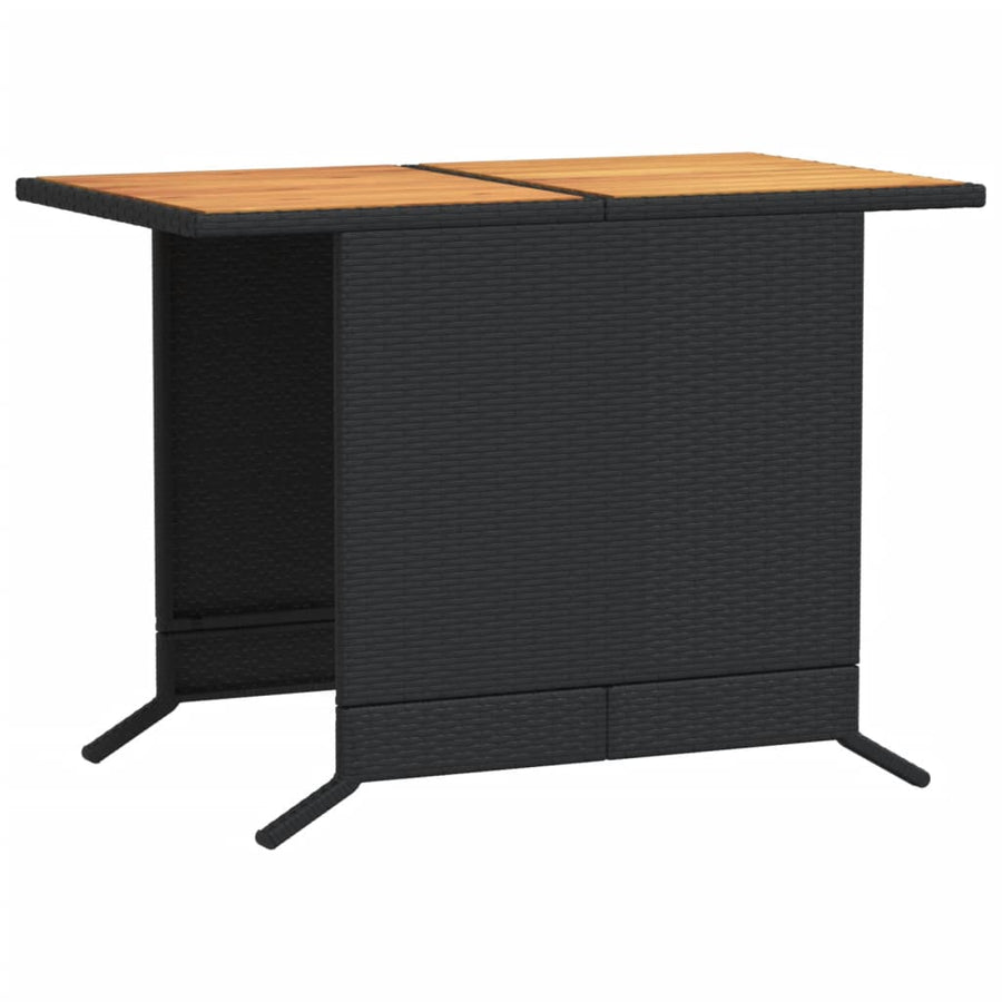 3-Delige Bistroset Met Kussens Poly Rattan Zwart
