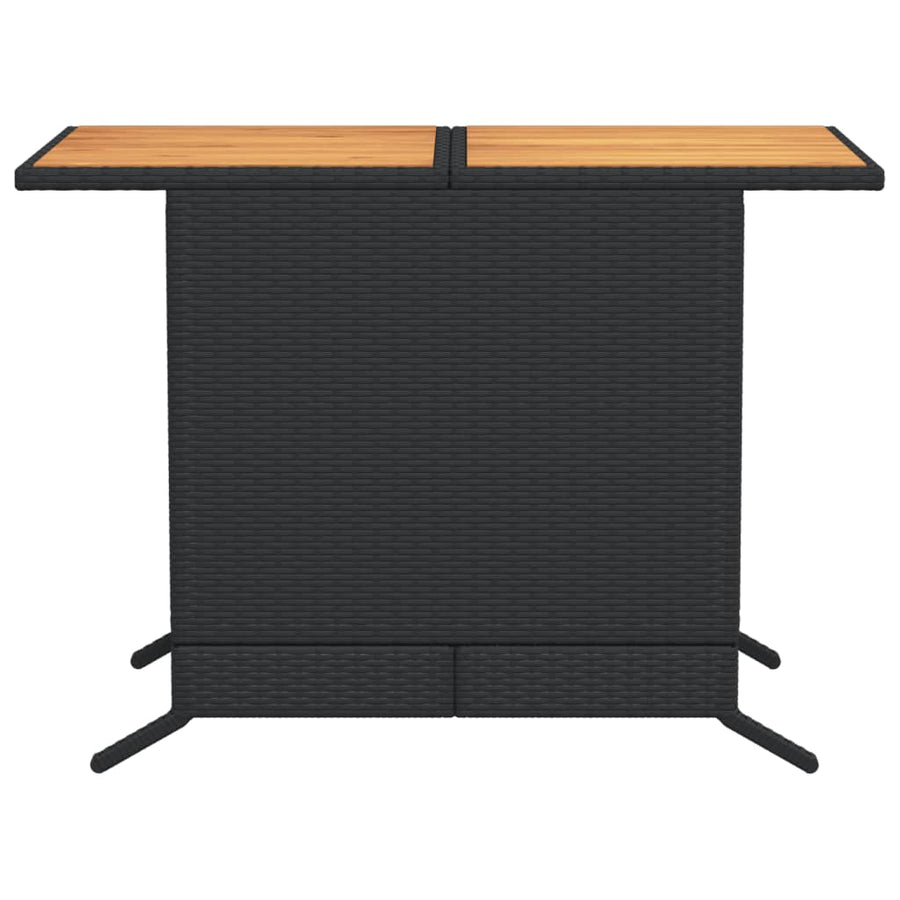 3-Delige Bistroset Met Kussens Poly Rattan Zwart