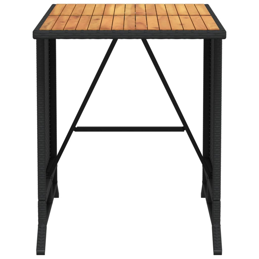 3-Delige Bistroset Met Kussens Poly Rattan Zwart