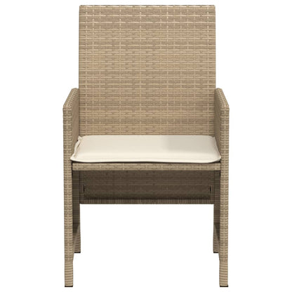 3-Delige Bistroset Met Kussens Poly Rattan Beige
