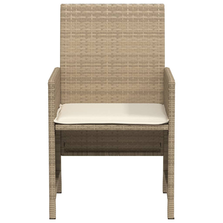 3-Delige Bistroset Met Kussens Poly Rattan Beige