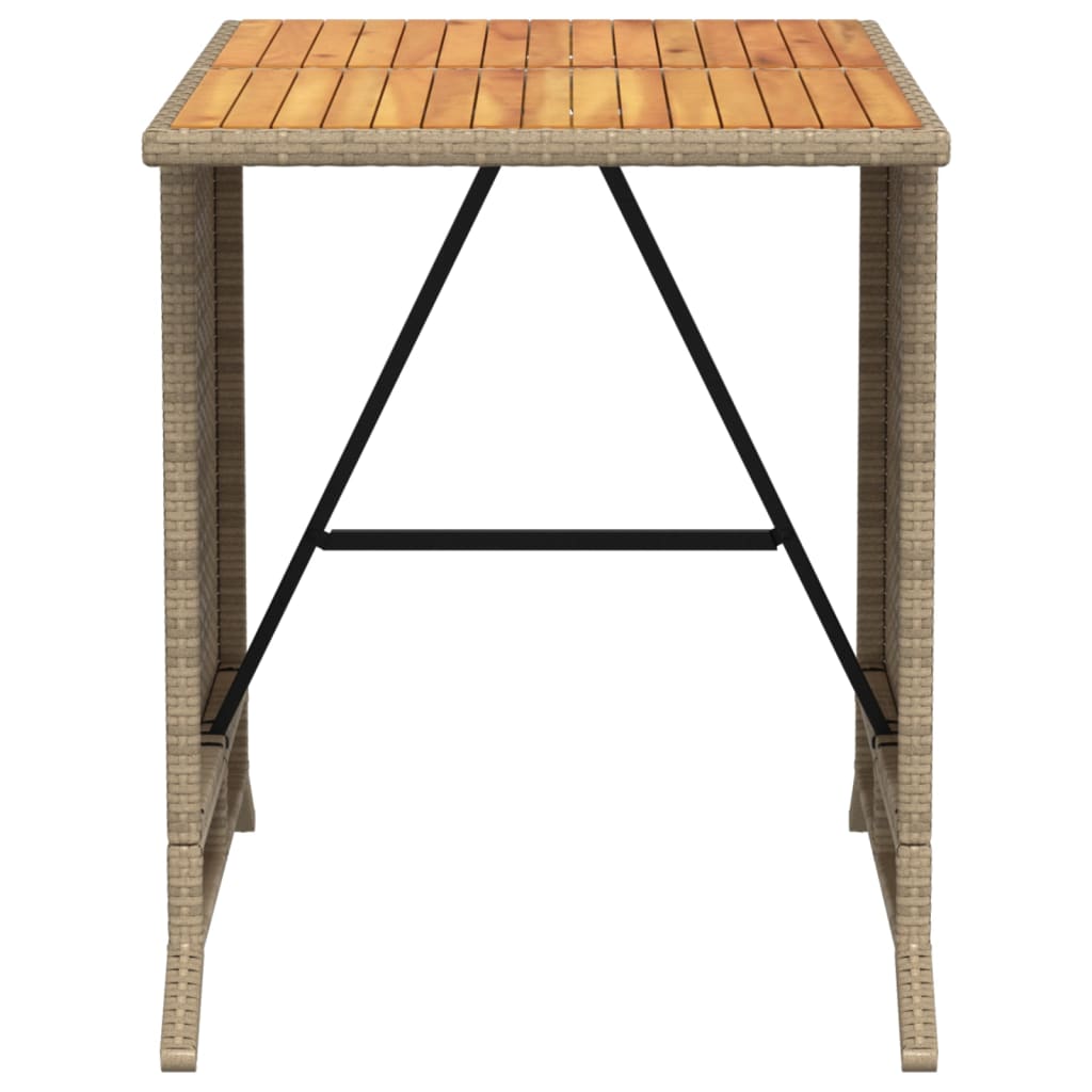 3-Delige Bistroset Met Kussens Poly Rattan Beige